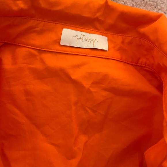 Petersyn Orange collared Bow wrap top - Picture 5 of 6